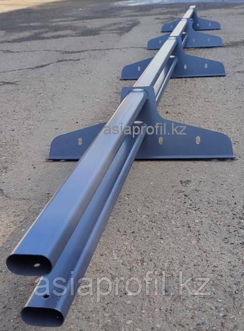 Снегозадержатель трубчатый NewLine 3м, 20х40мм, 4 опоры, графит (RAL 7024)