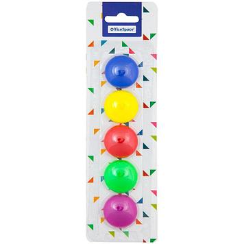 Магнит OfficeSpace для досок, 30 мм, 5 шт., ассорти, в блистере