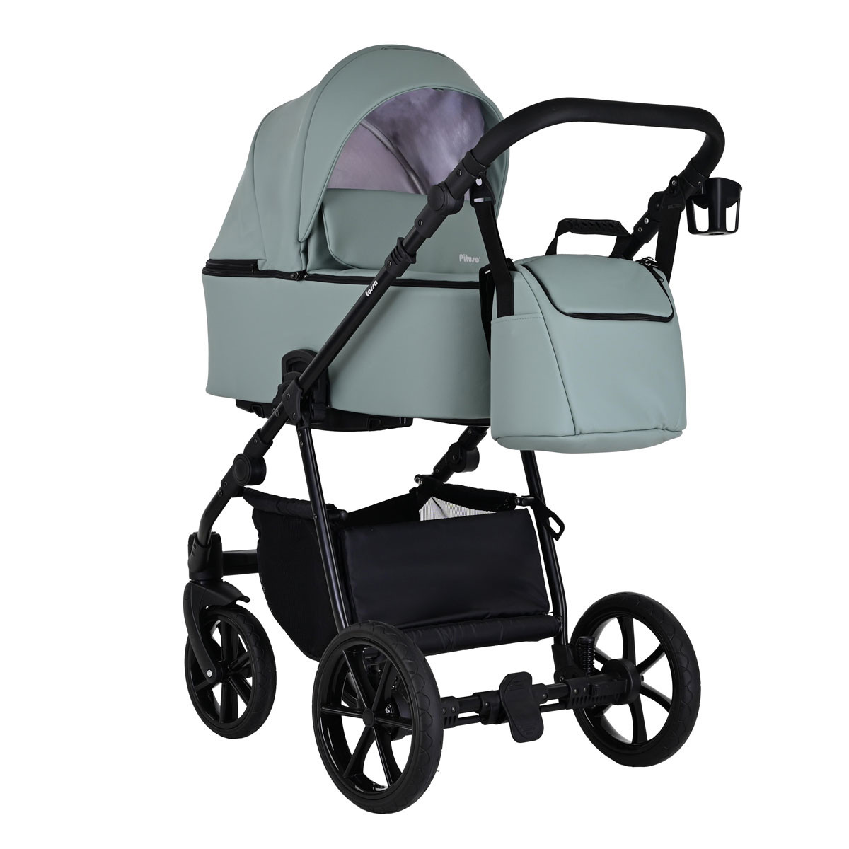Коляска 2 в 1 Pituso Tossa Кожа Sage, фото 1