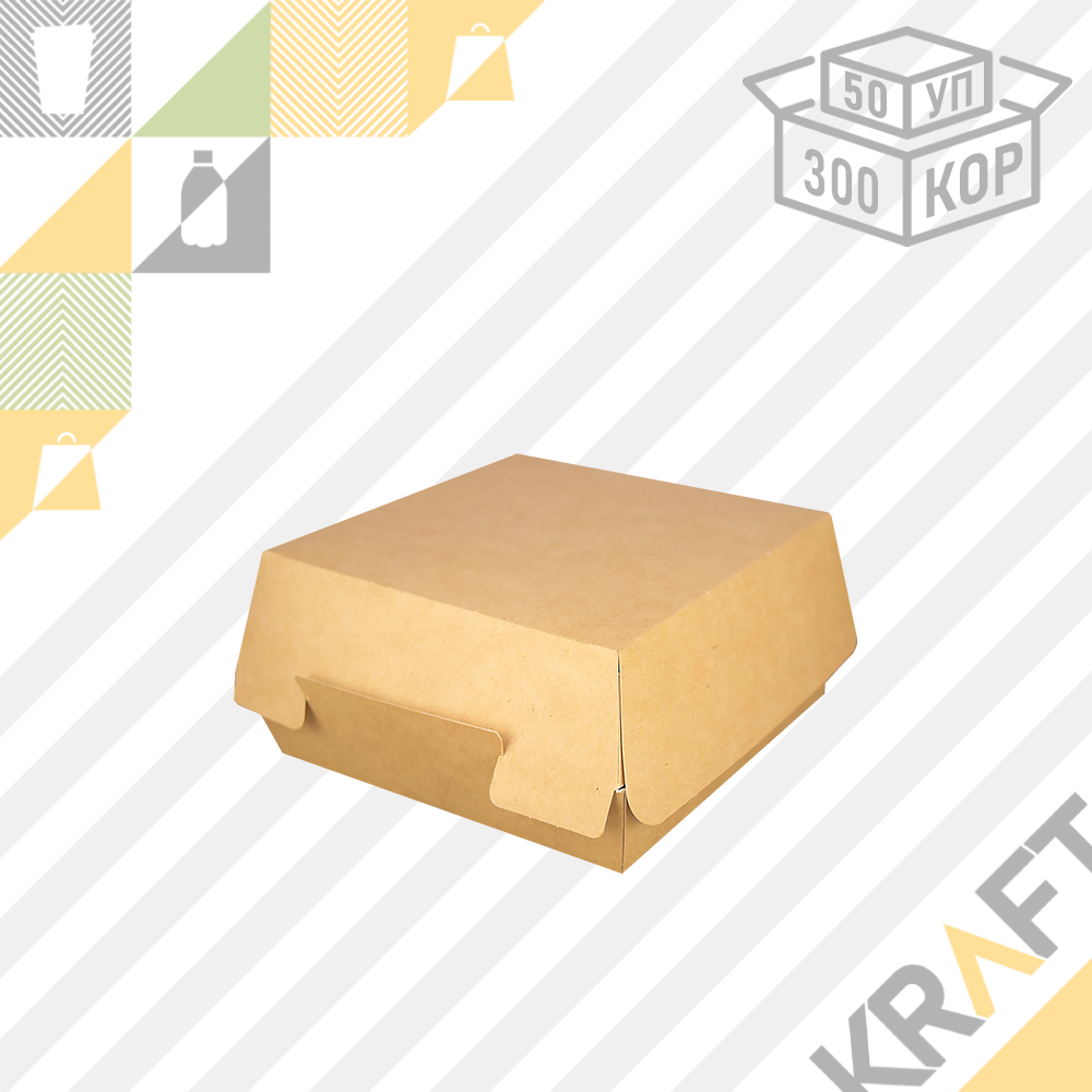 OSQ BURGER M, Упаковка для бургеров M 110/115*110/115*60 (50/300), фото 1