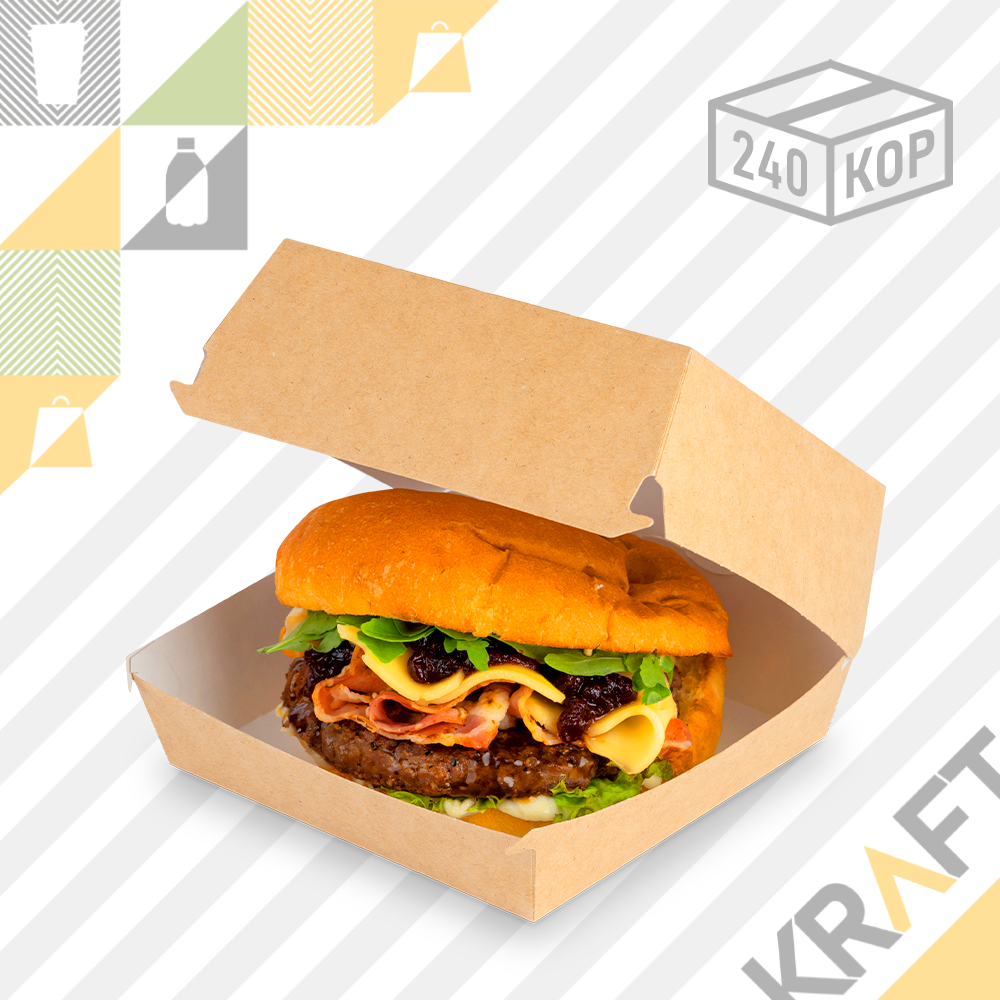 OSQ ECO BURGER L, Упаковка для бургеров L 120/140*120/140*70  (240 шт/кор)