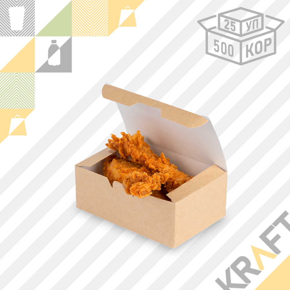 OSQ FASTFOOD BOX L, Упаковка для крыльев, снеков и нагетсов 150*91*70 (25/500)