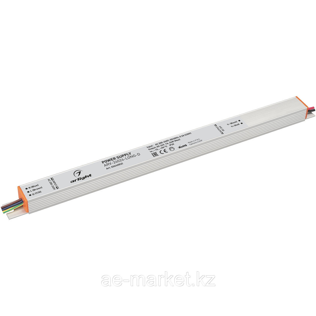 Блок питания ARV-24024-LONG-D (24V, 1A, 24W) (Arlight, IP20 Металл, 3 года) (026420(2))