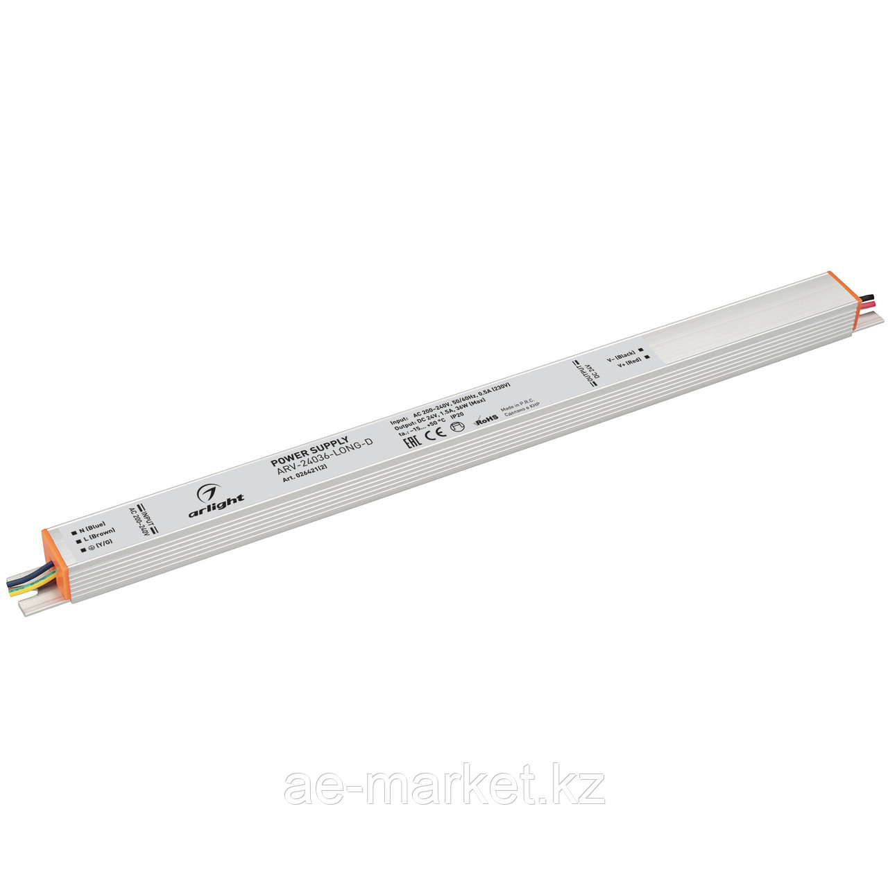 Блок питания ARV-24036-LONG-D (24V, 1.5A, 36W) (Arlight, IP20 Металл, 3 года) (026421(2))