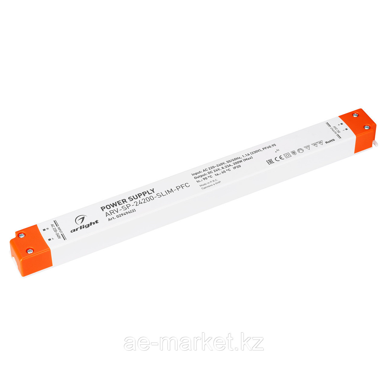 Блок питания ARV-SP-24200-SLIM-PFC (24V, 8.33A, 200W) (Arlight, IP20 Пластик, 5 лет) (029494(2))