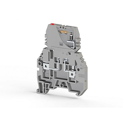 Клеммник с держателем предохранителя (5х20, 5х25), съём.картридж, с индикацией 220VDC на DIN-рейку, 4 мм.кв.