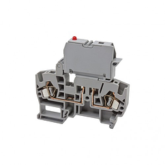 Клеммник пружинный с держ. предохр. (5х20, 5х25), откидной картридж, с индикацией 24VDC, на DIN-рейку, 4 мм.кв