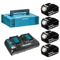Набор Makita "PSK MKP2PM184" аккумулятор BL1840B 4шт. + зарядное устройство DC18RD + кейс Makpac 2 198489-5