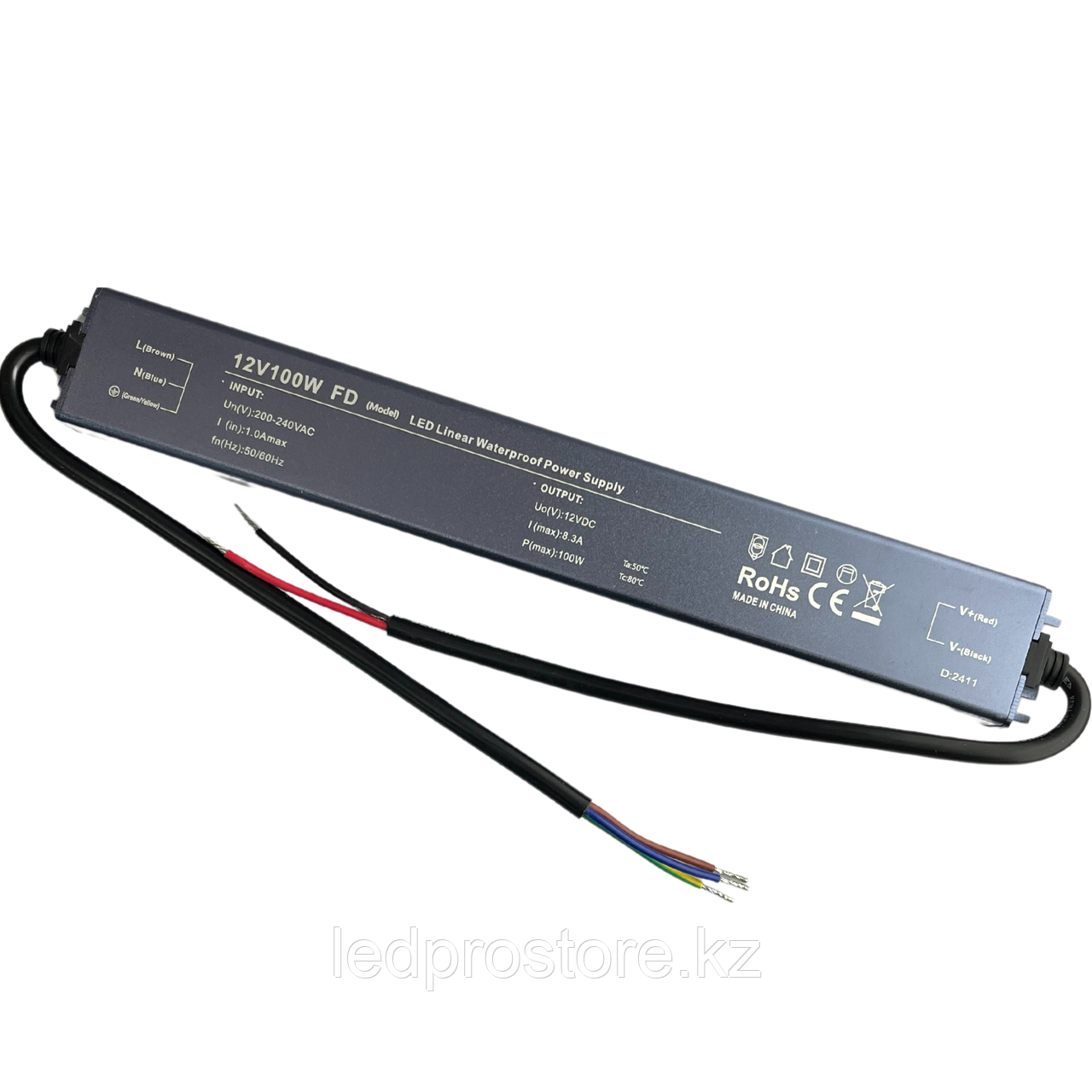 Трансформатор SLIM уличный IP67 100 ватт 12 вольт