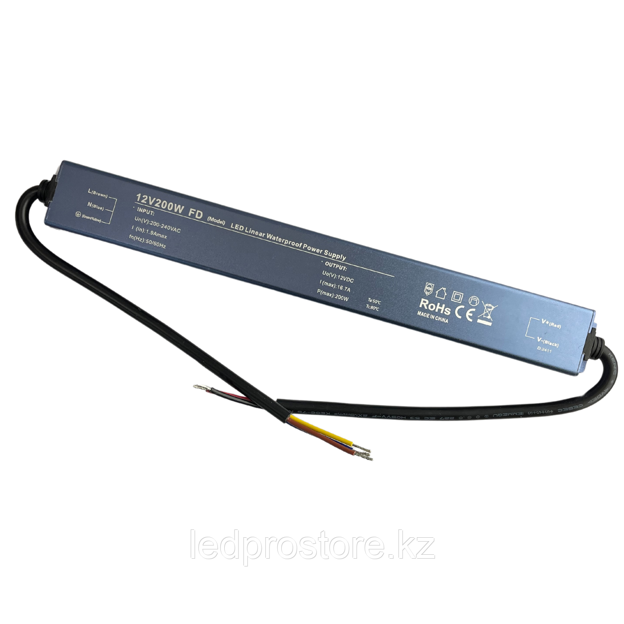 Трансформатор SLIM уличный IP67 200 ватт 12 вольт