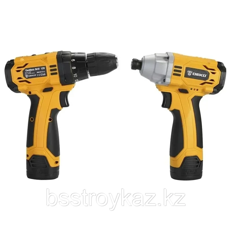 Набор аккумуляторного инструмента DEKO DKIS12 + DKCD12 2х2.0Ач 063-4107, фото 1