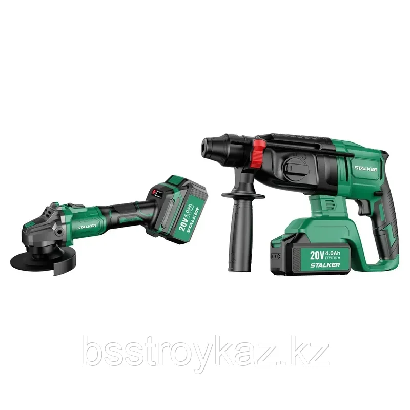 Набор аккумуляторного инструмента STALKER Kit (RH20 Li BL + AG20-125 Li BL), фото 1