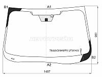 Стекло лобовое с обогревом щеток с датчиком дождя (под 2 камеры в потолке) SUBARU FORESTER SK 19-