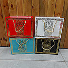 Красный подарочный пакет "Казахский Орнамент". Размер 23x17,7x10 см. Упаковка для подарка. Пакеты картонные., фото 2