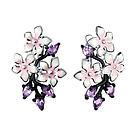 Серьги из серебра с эмалью с аметистами SOKOLOV 92021420 серебро с родием, с английским замком, фото 2