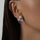 Серьги из серебра с эмалью с аметистами SOKOLOV 92021420 серебро с родием, с английским замком, фото 5