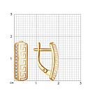Серьги из золочёного серебра с эмалью с фианитами SOKOLOV 93020553 серебро с позолотой, с английским замком, фото 5