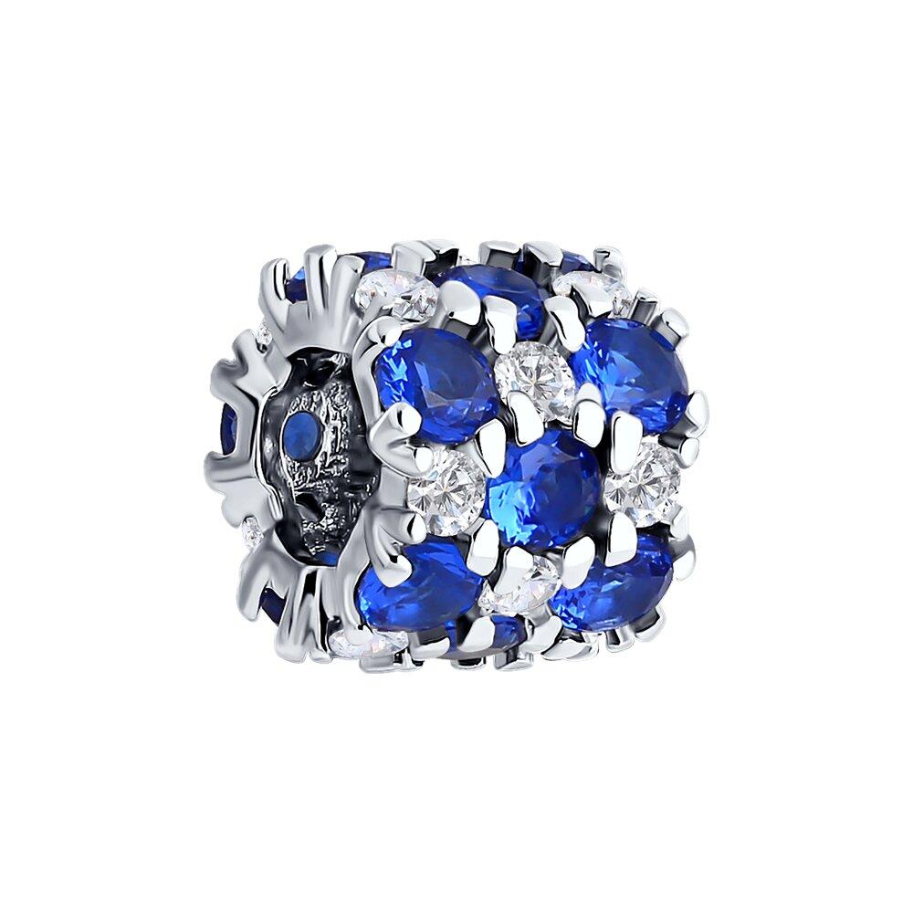 Подвеска - шарм из серебра с синими фианитами SOKOLOV 94032993 вставка коллекц. Formula. For me, фото 1