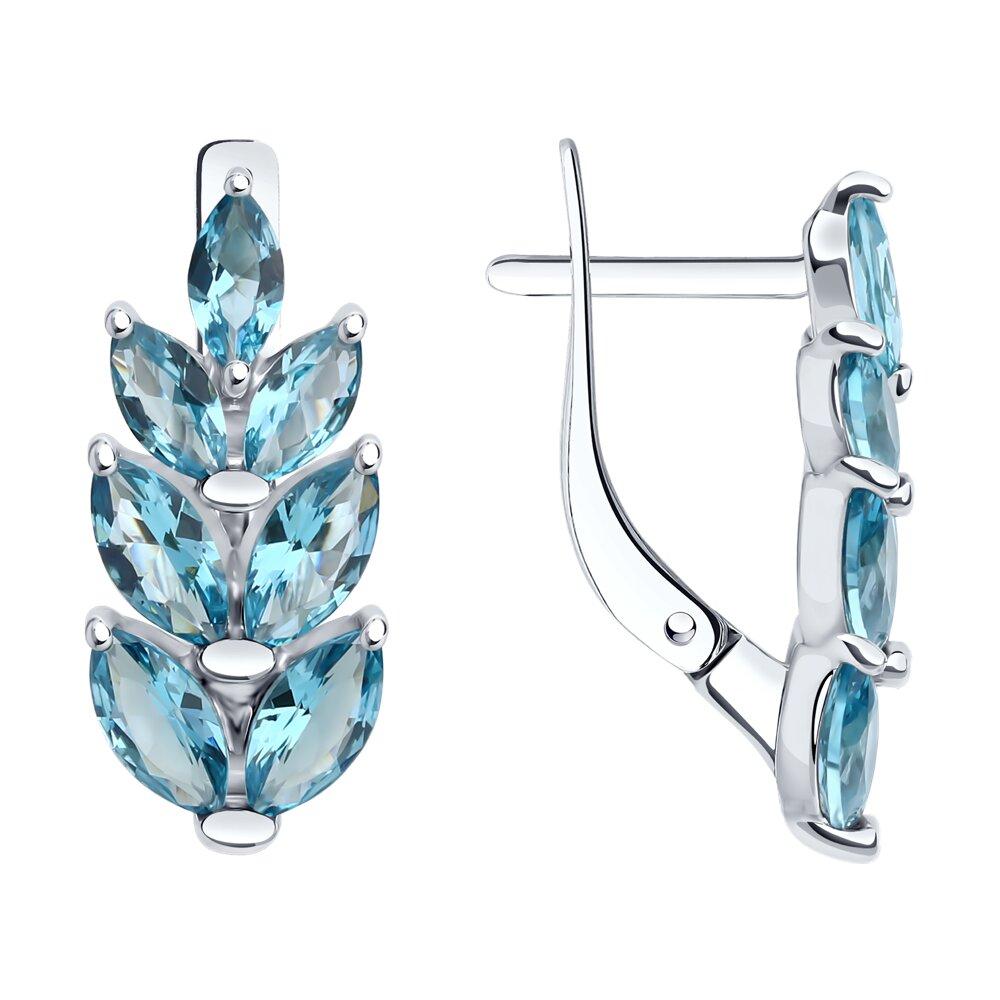Серьги из серебра с ситаллами Diamant 94-320-02172-2 серебро с родием, фото 1