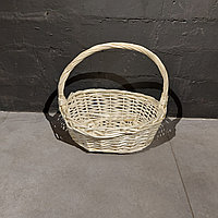 Плетенная Подарочная Корзина для конфет. Размер 34 см. Корзины из лозы. Цвет - кремовый.