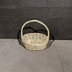 Маленькая Плетенная Подарочная Корзина для конфет, сухофруктов. Размер 29 см. Корзины из лозы. Цвет кремовый.