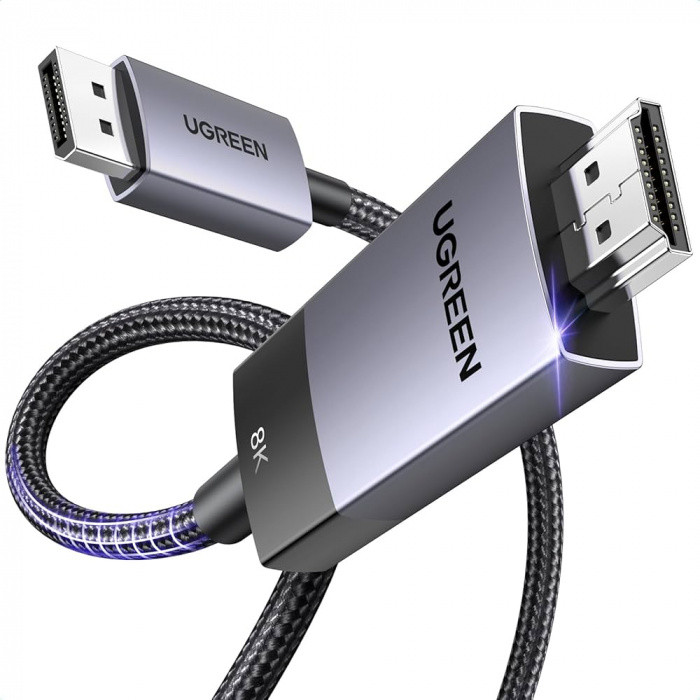 ugreen Кабель Ugreen DP115 80395 DP Male To HDMI 8K Cable 1m