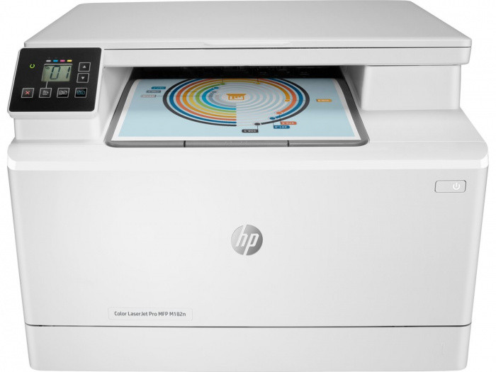 hp МФУ HP 7KW54A Color LaserJet Pro MFP M182n, A4, печать 600x600 dpi, сканер 1200 dpi, копир 600x600 dpi,