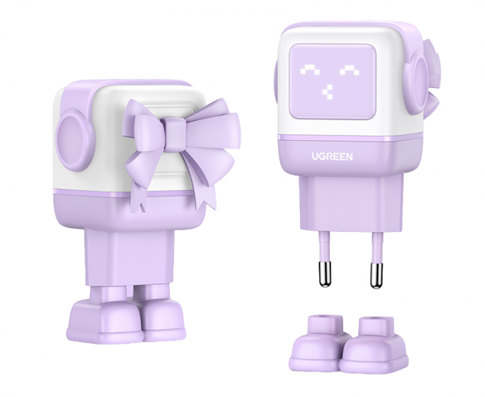 ugreen Зарядное устройство Ugreen CD361 35291 Nexode 65W 1*USB-A/2*USB-C Robot GaN Fast Charger