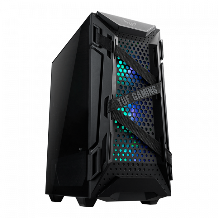 asus Кейс ASUS TUF Gaming GT301, ATX/micro ATX/Mini ITX, USB 3.1, 3x120mm AURA RGB, без Б/П, Чёрный
