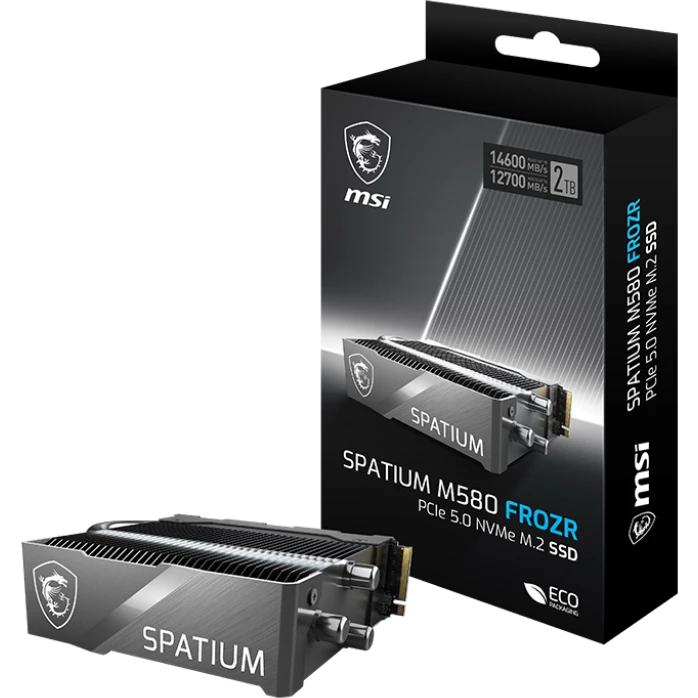 msi Твердотельный накопитель MSI SPATIUM M580 PCIe 5.0 NVMe M.2 2TB FROZR, Read 14600mb/s, Write 12700mb/s,