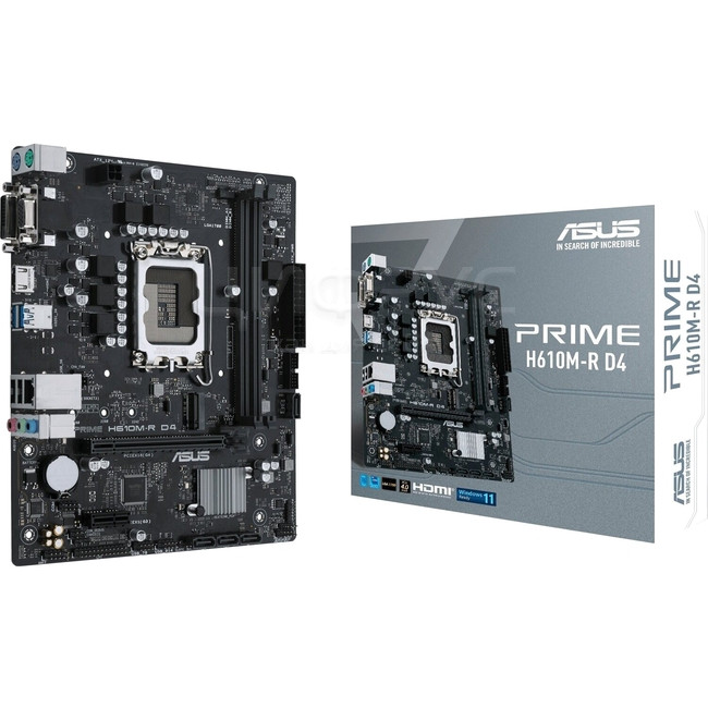 asus Сист.плата ASUS PRIME H610M-R-SI, 1700, 2xDDR5, PCI-E x16, M.2, 4xSATA, DP, HDMI, D-Sub, BOX