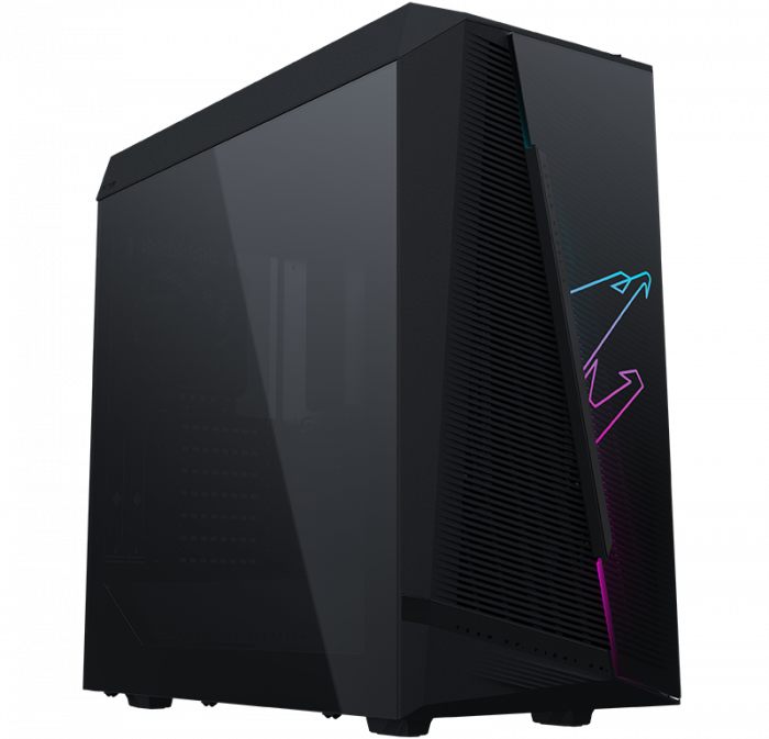 gigabyte Игровой корпус для ПК Gigabyte AORUS C450 GLASS, RGB Fusion, MidTower, Mini ITX /Micro ATX /ATX,GPU