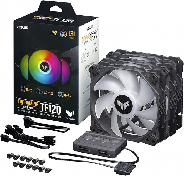 asus Комплект вентиляторов для корпусов ASUS TUF GAMING TF120 ARGB 3IN1
