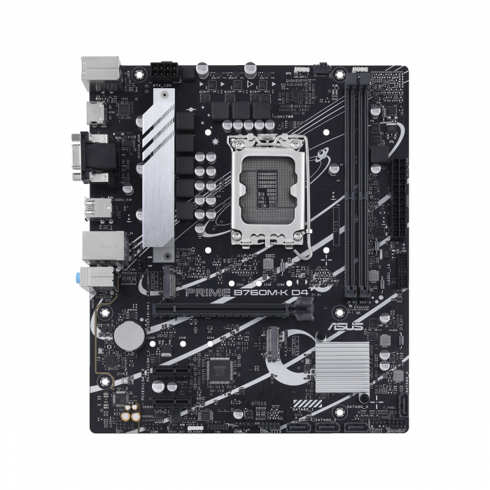 asus Сист.плата ASUS B760M-K, B760, 1700, 2xDIMM DDR5, PCI-E x16, 2xM.2, 4xSATA, HDMI, VGA, Realtek 2.5Gb