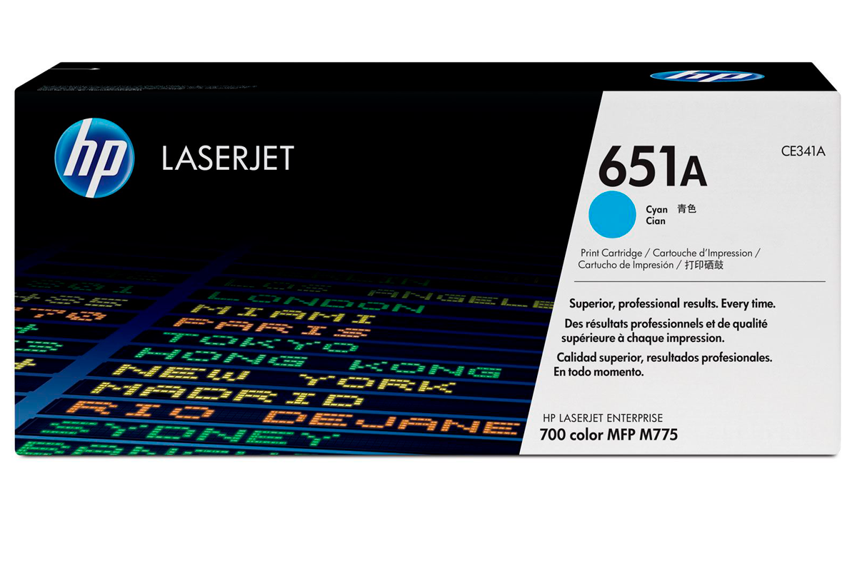 hp Голубой картридж с тонером HP 651A, голубого цвета 16 000 страниц для Color LaserJet, CE341A