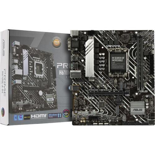 asus Сист.плата ASUS PRIME H610M-A D4-CSM, Z610, 1700, 2xDIMM DDR4, PCI-E x16, PCI-Ex1, 2xM.2, SATA, D-SUB,