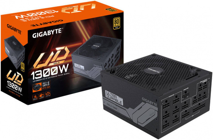 gigabyte Модульный Блок Питания Gigabyte UD1300GM PG5 80+ GOLD, with APFC, 140mm Double ball bearing Fan, BOX