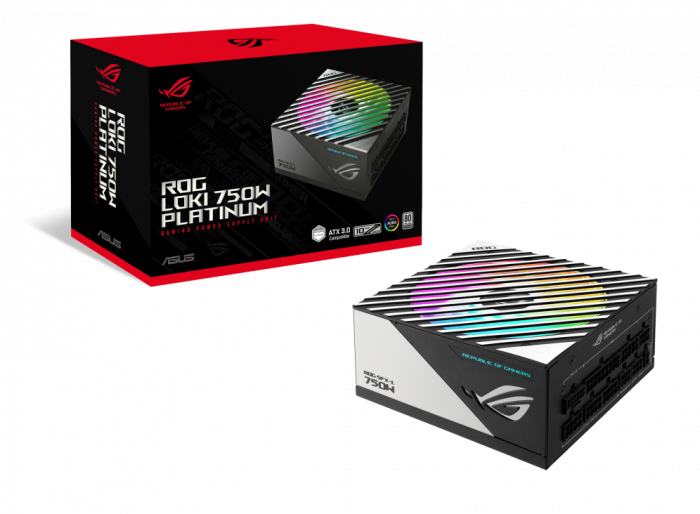 asus Блок питания ASUS ROG-LOKI-750P-SFX-L-GAMING, 750W, full modular PSU, ARGB-Illuminated Fan, 80 PLUS