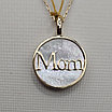 Золотая подвеска c цепью Mom ж/з 585 проба, 2.96гр перламутр 45см, фото 5