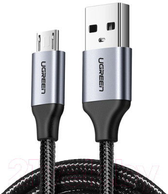 ugreen Кабель UGREEN US290 Micro USB 2.0 Cable 1M Metal/Black, 60146