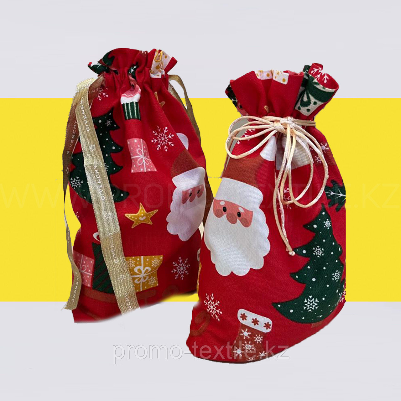 Новогодние мешочки для подарков с логотипом | Подарочные мешочки пошив, фото 1