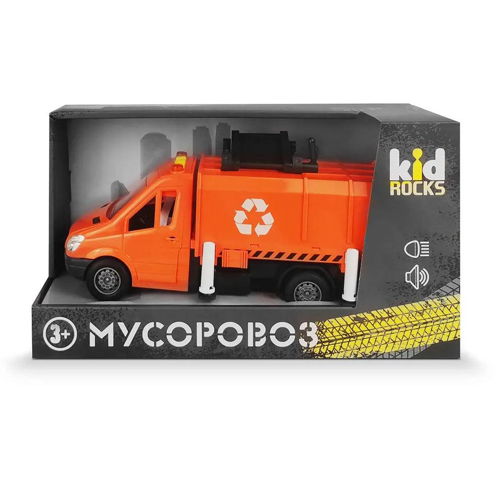 Игрушка-мусоровоз  KID ROCKS, масштаб 1:16,со звуком и светом, инерц. механизм