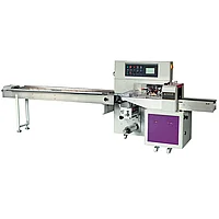 Горизонтальная упаковочная машина DXDZ-450XD (3 servo, лент. 200 мм, рег.форм., min bag L 130, H 100,