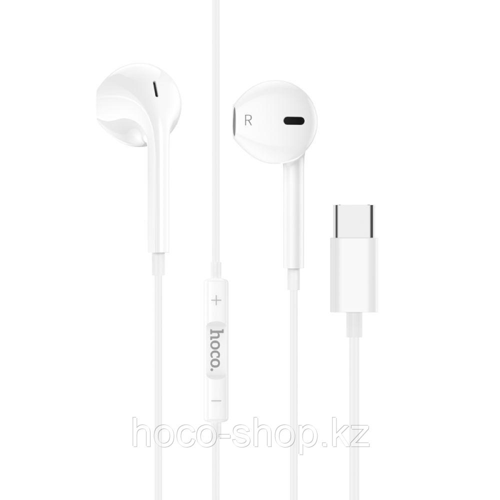 Проводные наушники Type-C Hoco M101, с микрофоном, белый