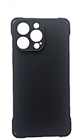 Чехол на Iphone 16 Pro Max  гелевый с ушками для цепочки чёрный