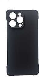 Чехол на Iphone 16 Pro гелевый с ушками для цепочки чёрный