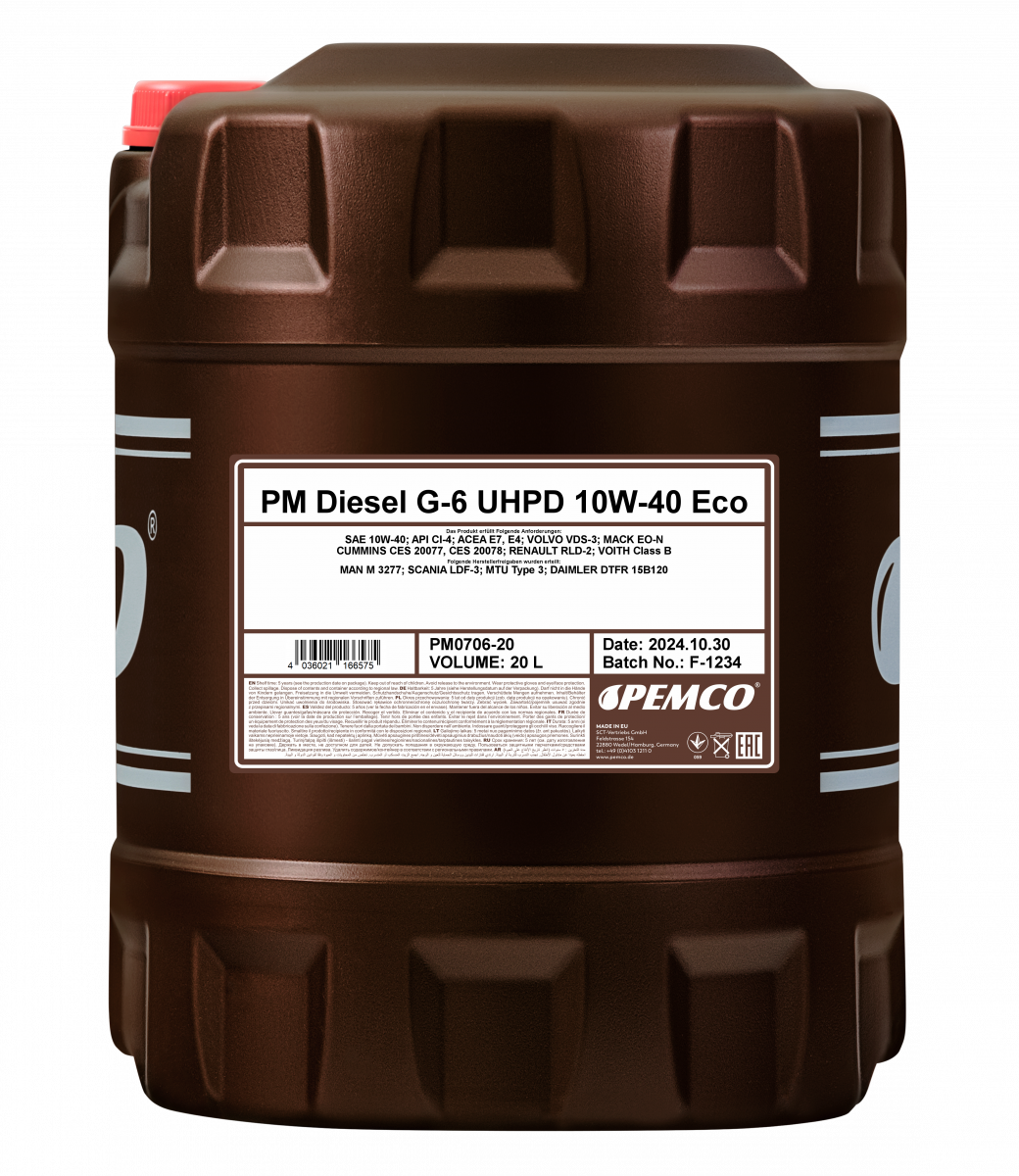 Моторное масло PEMCO DIESEL G-6 UHPD 10W-40 Eco