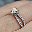 Золотое кольцо 585пр с lab grown бриллиантами 0.89Сt VVS1/Pink 1,18ct VVS1/F, EX 17,5р., фото 3