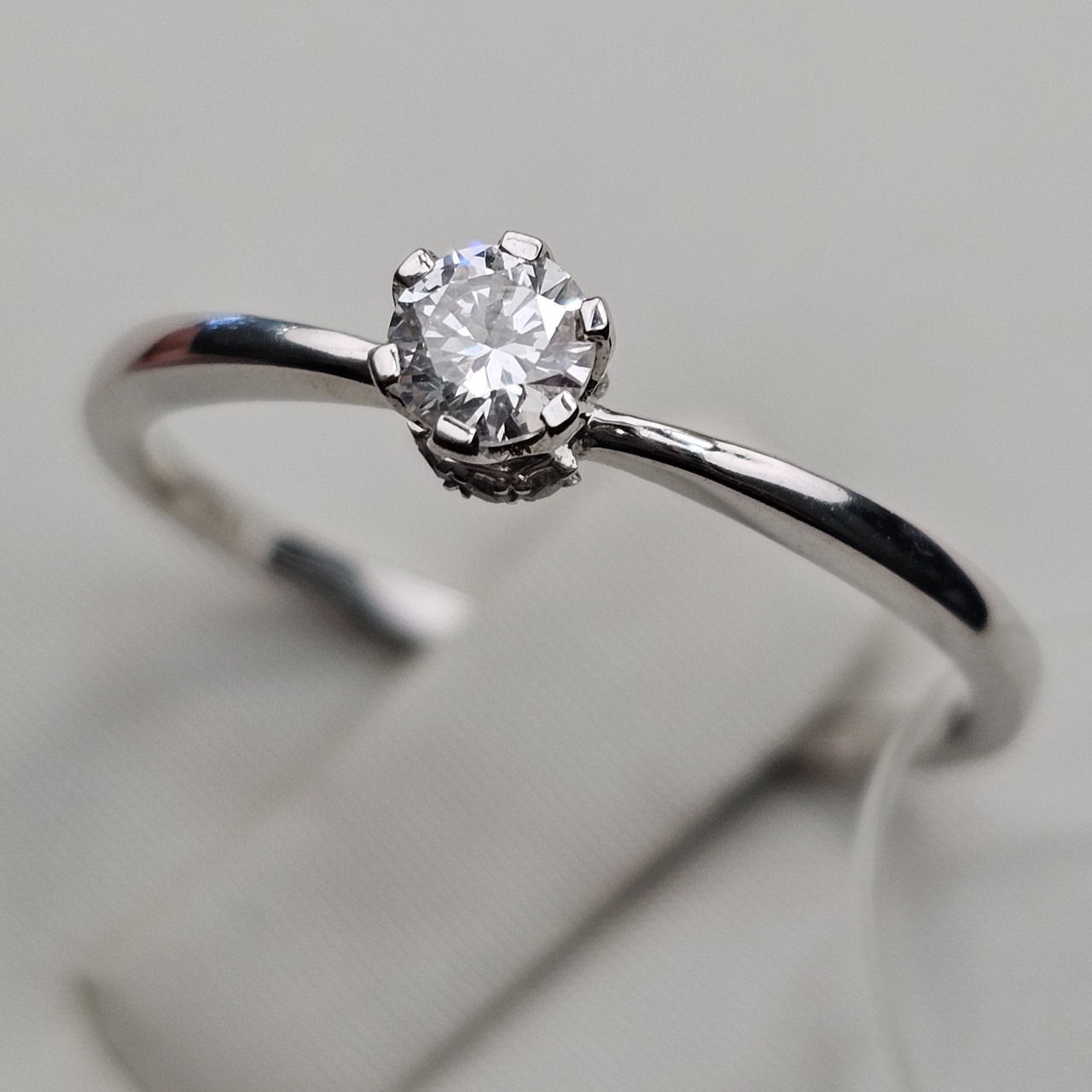 Золотое кольцо 585пр с lab grown бриллиантами 0.2Сt VVS1/F 0.03Ct VVS1/F EX 17р.