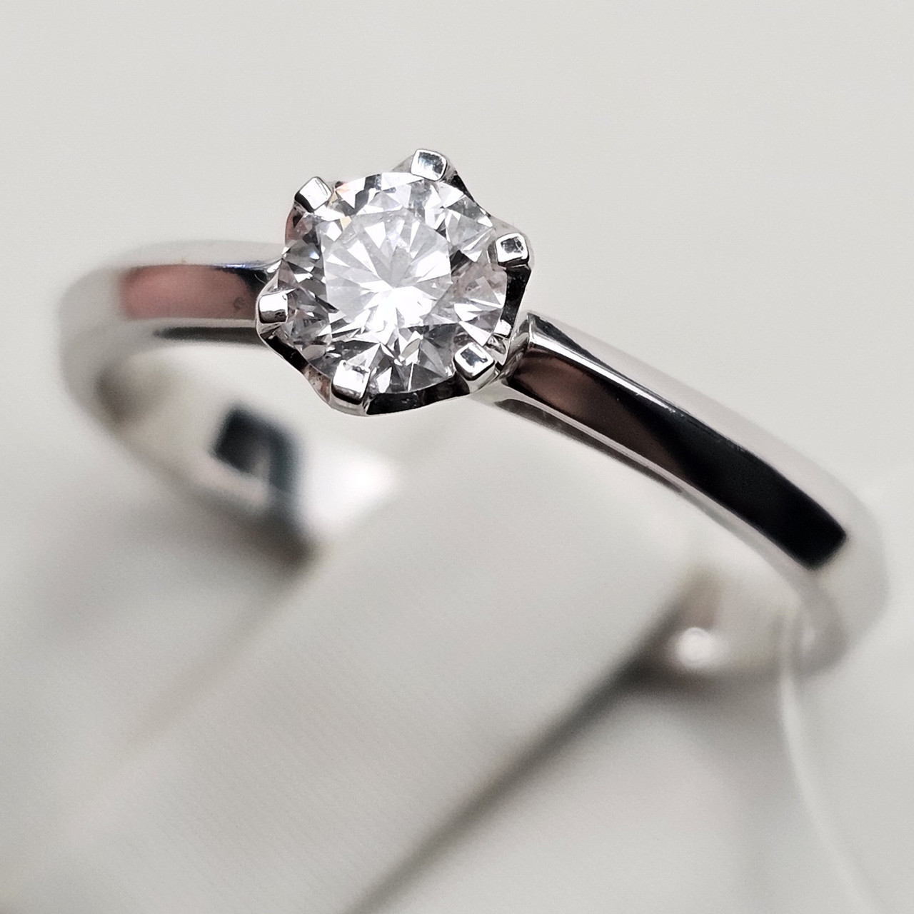 Золотое кольцо 18,5р 585пр с lab grown бриллиантами 0.39 Сt VVS1/F EX, фото 1